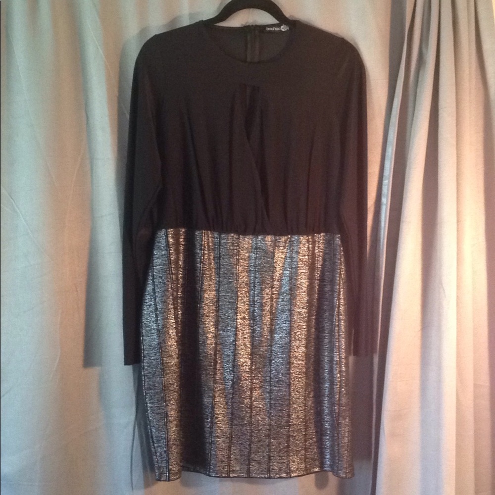 Boohoo black and silver party dress 🖤